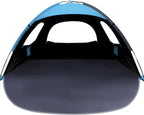 WhiteFang Beach Tent Anti-UV Portable Sun Shade Shelter for 3 Person, Extendable Floor with 3 Ventilating Mesh Windows Plus Carrying Bag, Stakes and Guy Lines