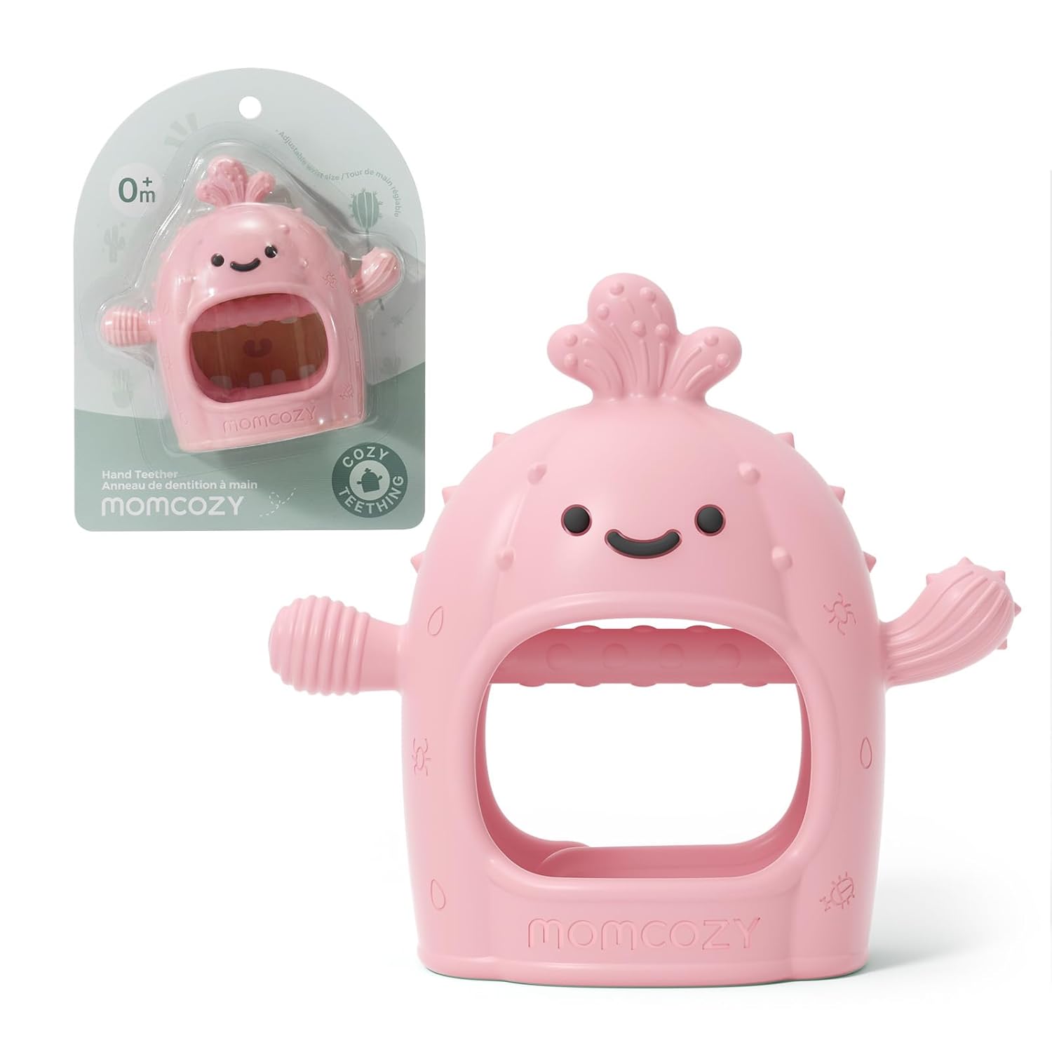 Momcozy 2 Pack Baby Teething Toys, Food Grade Silicone Baby Teethers for 0–12 Months, Baby Teether Mitten Wrist Teether Set, Easy Grip Teething Relief with Multiple Chew Points