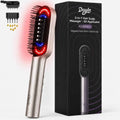 Dayln Electric Scalp Massager Hair Oil Applicator, Cordless Vibration Head Massager, Red Light Hair Brush, Deep Clean Comb for Home & Travel Silver