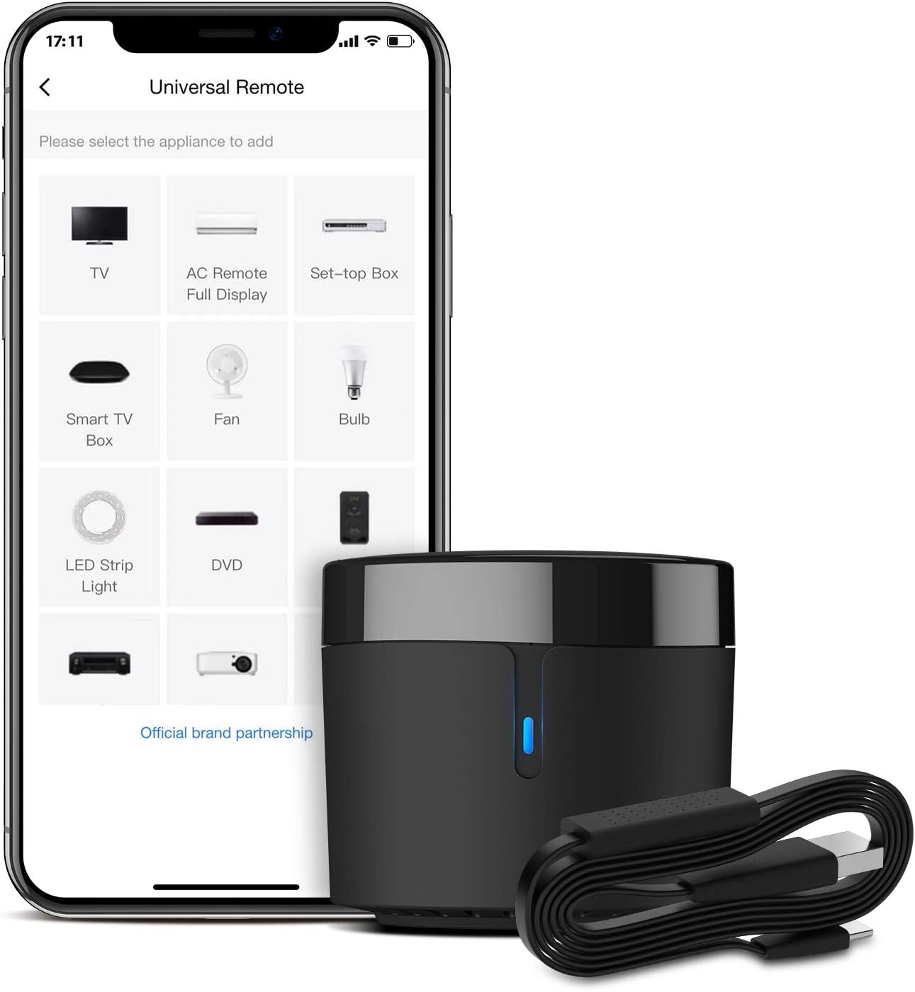 BroadLink RM4mini Smart Remote Hub - WiFi IR Blaster for TV Remote, Smart AC Controller, Works with Alexa/Google Home/IFTTT | TV Smart Remote Works with Alexa/Google Home/IFTTT, 360° 38KHz IR Blaster, Voice Control, Only Support 2.4GHz WiFi