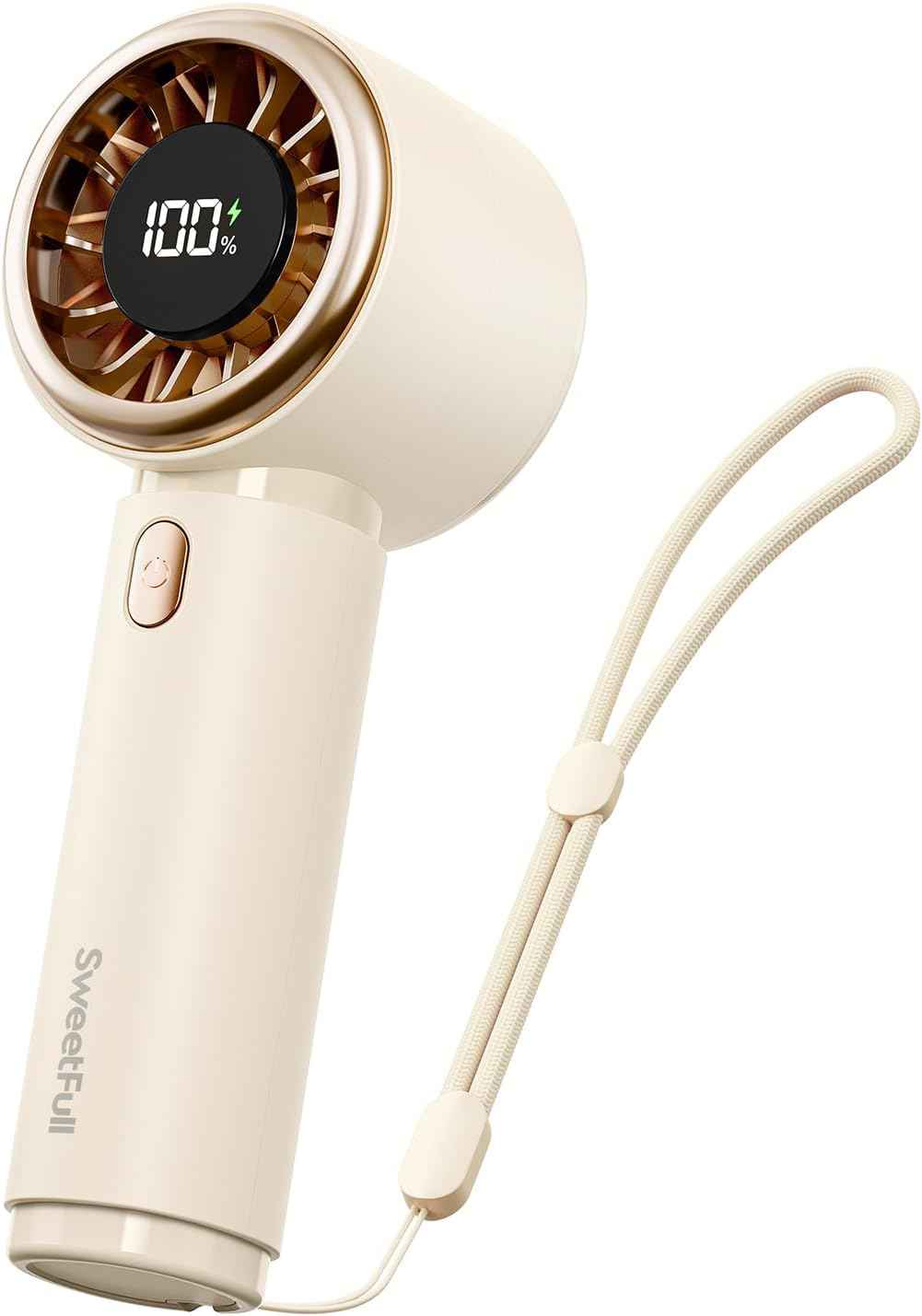 SWEETFULL Mini Fan Portable - Cute Handheld Turbo Fan with Rechargeable Battery, 5 Speeds, Small Hand Personal Travel Essentials for Women, Girls, Kids, Lash, Makeup