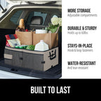 GORILLA GRIP Trunk Organizer for SUV and Cars, Large Capacity Collapsible Car Trunk Storage Organizer, Heavy Duty Car Accessories, Gifts for Mom and Dad, Slip & Water Resistant Multi Compartment