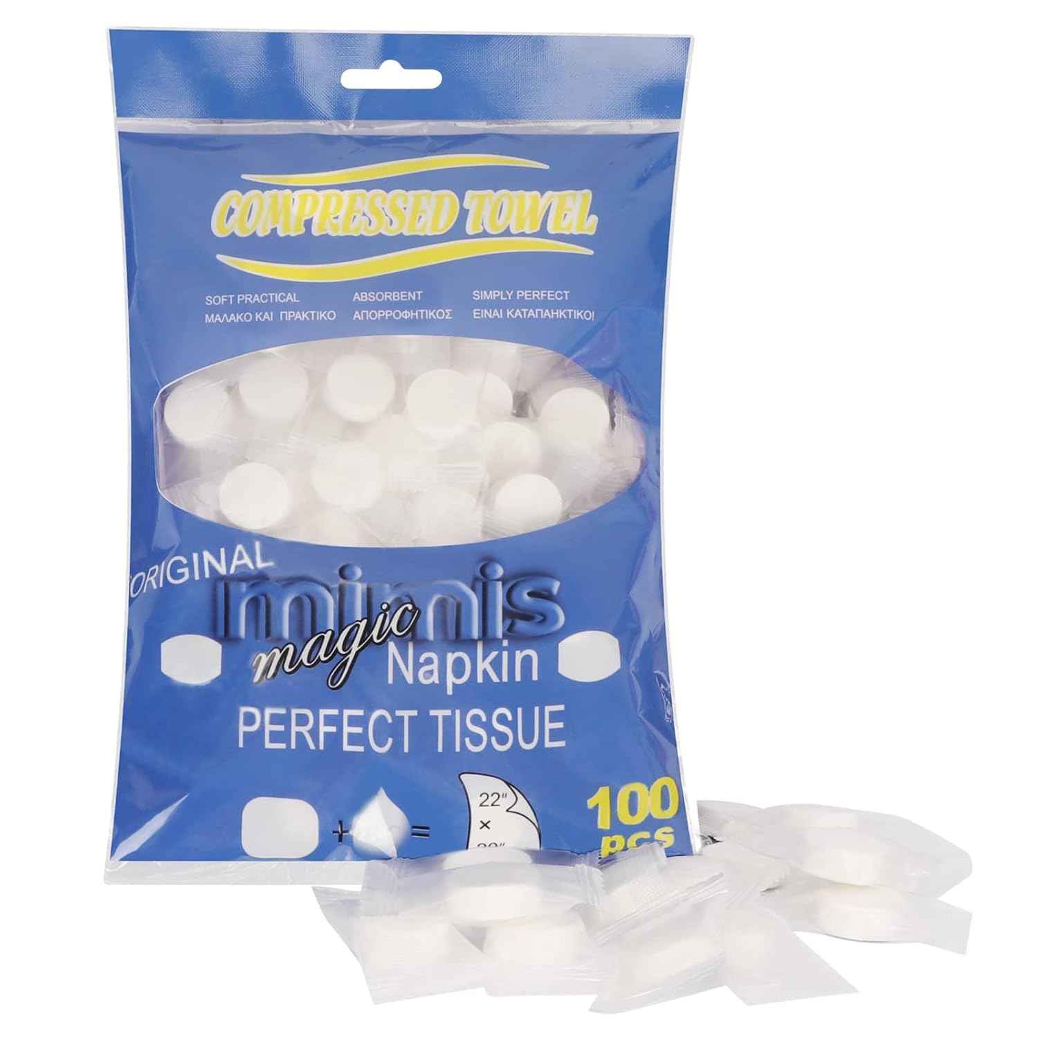 Classycoo Compressed Towel - 200 PCS Mini Tablets Disposable Portable Face Towel Coin Tissue for Travel, Camping, Hiking, Sport,Beauty Wipes, Outdoor Activities