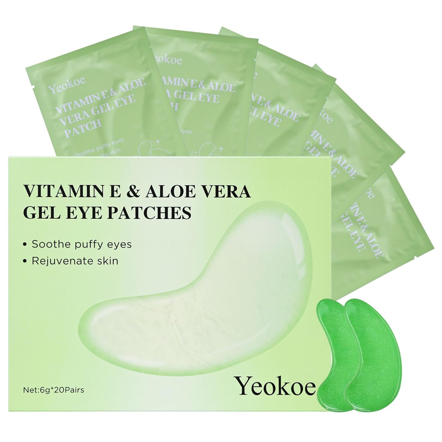 Yeokoe Under Eye Patches for Dark Circles,Eye Mask for Puffy Eyes With Collagen,Retinol,Vitmin C,Hyaluronic Acid and Niacinamide Face Masks Skincare Spa Gifts for Woman 20Pairs