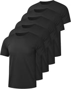 Kinglaman 1/5 Pack Men's Workout Gym Shirts Dry Fit Short Sleeve T-Shirts | Quick Dry Fabric, Breathable Mesh, Moisture Wicking, Athletic Regular Fit, for Training, Running, All Sports Activities