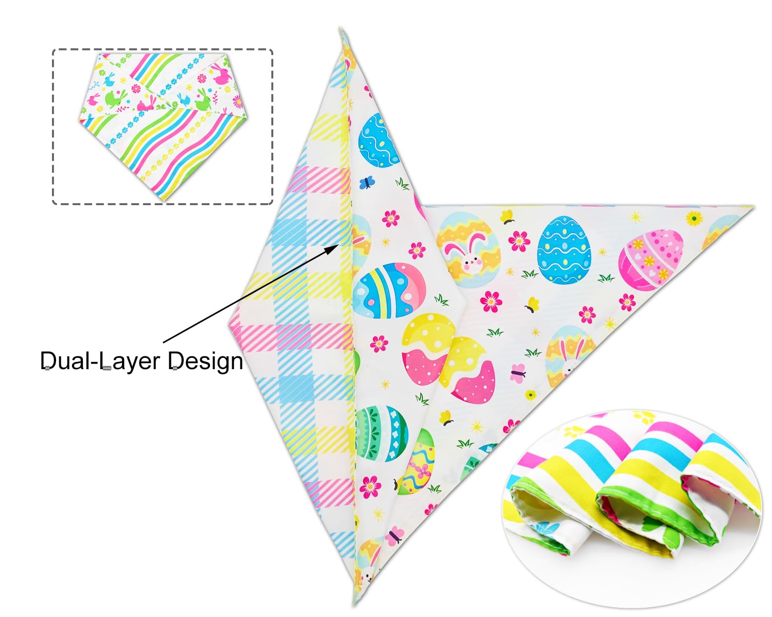 2PCS Christmas Dog Bandanas – Red and Green Plaid with Tassels