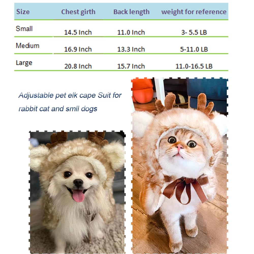 ANIAC Pet Christmas Costume – Cozy Cloak & Hat Set for Cats and Small Dogs