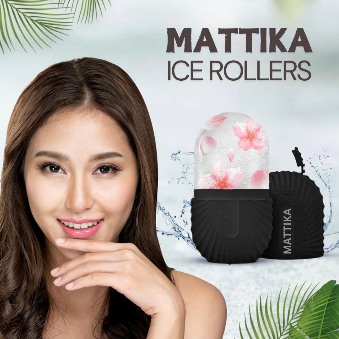 Ice Roller for Face & Eyes – Facial Ice Roller for Under Eye Puffiness, Reusable Silicone Ice Face Roller Massager for Skin Tightening, Pore Shrinking & Cooling Skincare Tool