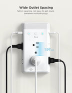 Govee Smart Plug Outlet Extender, 3-Sided Power Strips with RGB Night Light | Power Strips with 2 Smart Outlets & 2 USB Ports, APP and Voice Control, Surge Overload Protection for Home Office