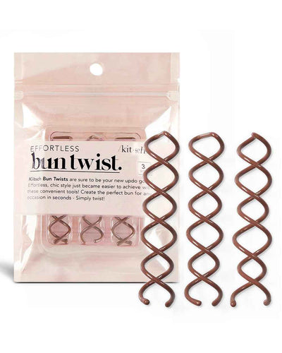 Spiral Bobby Pins for Girls and Women - Hair Bun Maker | Rounded Tips, Chip-Resistant Bun Twist Spiral Hair Pins | Secure Hold All-Day | Ideal Gifts for Women - 3Pcs, Brown