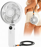 Portable Handheld Fan, 10000mAh Rechargeable Personal Fan for 40H, 6-Inch Ultra Quiet Foldable Hand Fan, 5-Speed Gentle Airflow Battery Operated Fans for Travel Outdoor Lash Makeup Gifts for Women