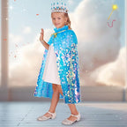 Meland Princess Dress Up for Girls 3-8, Mermaid Cape with Crown, Dress Up Clothes Birthday Gift Toys for Girls Toddlers