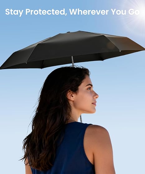 3 Pack Mini Travel Folding Umbrella,UPF 50+ UV Compact Portable Sun | Rainproof & Pocket-Friendly Size, Lightweight to Fit Backpacks, Handbags & Pockets, Perfect for Kids, Women & Men