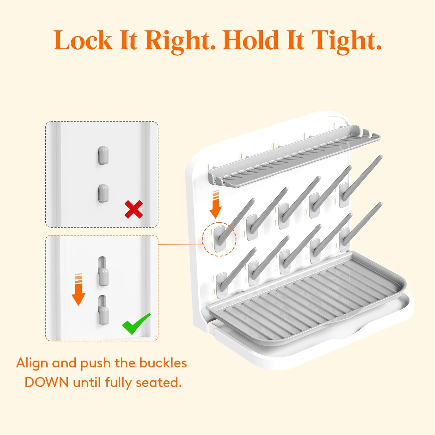 Lifewit Large Baby Bottle Drying Rack, Newborn Essentials Must Haves, Bottle Storage Organizer for Countertop, Cabinet, Rack Dryer Holder for Pacifiers, Pump Parts, Baby Stuff