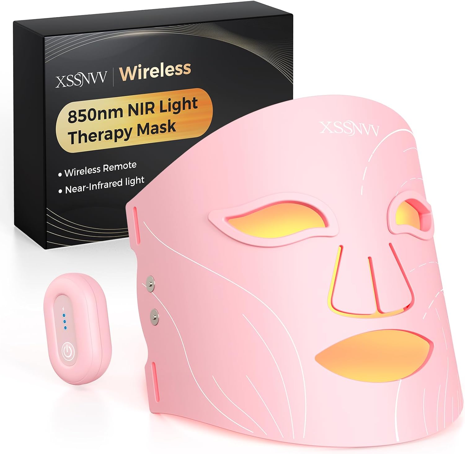 Red Light Therapy for Face – Cordless LED Face Mask with 4 Light Modes (NIR 850nm, Red 630nm, Blue, Amber), 272 LEDs, 10-Min Timer, Rechargeable for Glowing Skin at Home