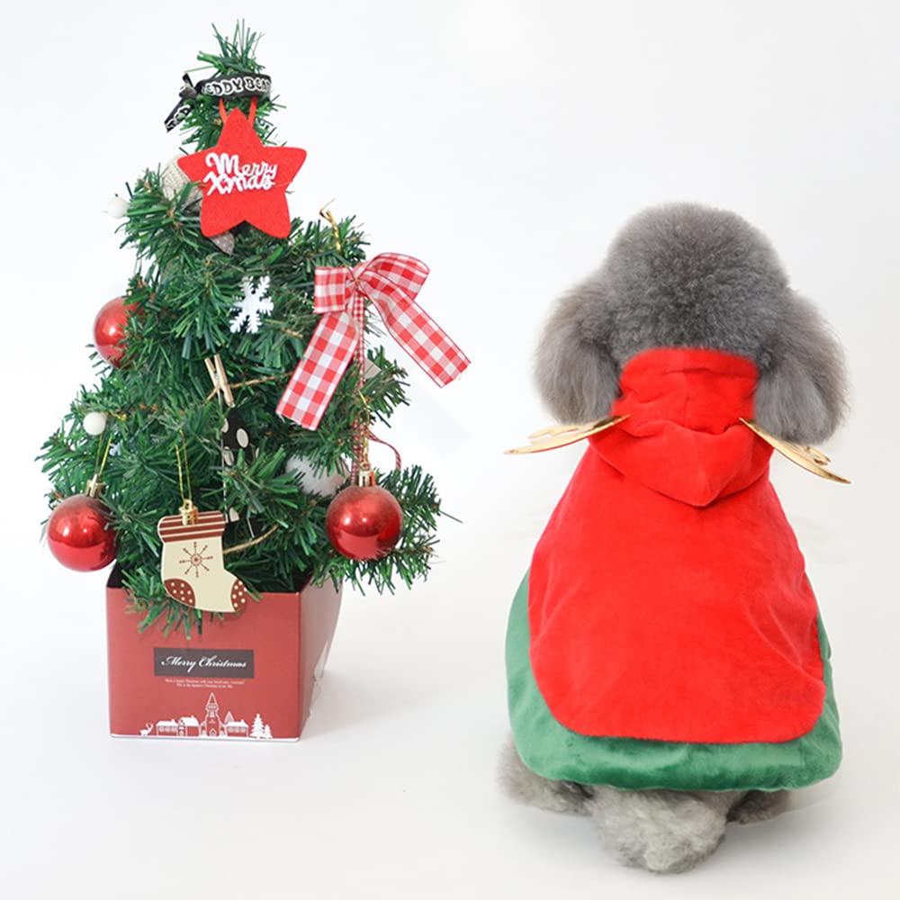 ANIAC Pet Christmas Costume – Cozy Cloak & Hat Set for Cats and Small Dogs