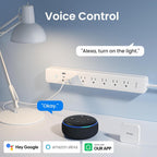 GHome Smart Power Strip, WiFi Surge Protector with 6 Individually Controlled Outlets, 3 USB Ports (2 USB-A and 1 USB-C), Compatible with Alexa & Google Home, Flat Plug, for Home Office