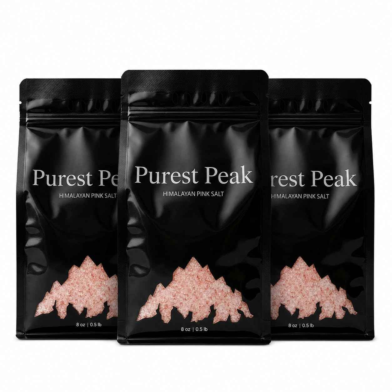 Purest Peak Fine Grain Himalayan Pink Salt – Pure Gourmet Food Grade Chef Salt, Fine Grain Sea Salt, Natural Rock Salt, Kosher, Vegan, and Gluten Free