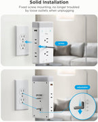 Govee Smart Plug Outlet Extender, 3-Sided Power Strips with RGB Night Light | Power Strips with 2 Smart Outlets & 2 USB Ports, APP and Voice Control, Surge Overload Protection for Home Office