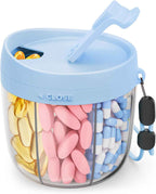 AMOOS Cute Pill Dispenser with 7 Large Compartments, Portable Pill Bottle Organizer with Wide Opening for Easy Use, Anti-Mix Pill Organizer for Travel, BPA-Free Pill Container