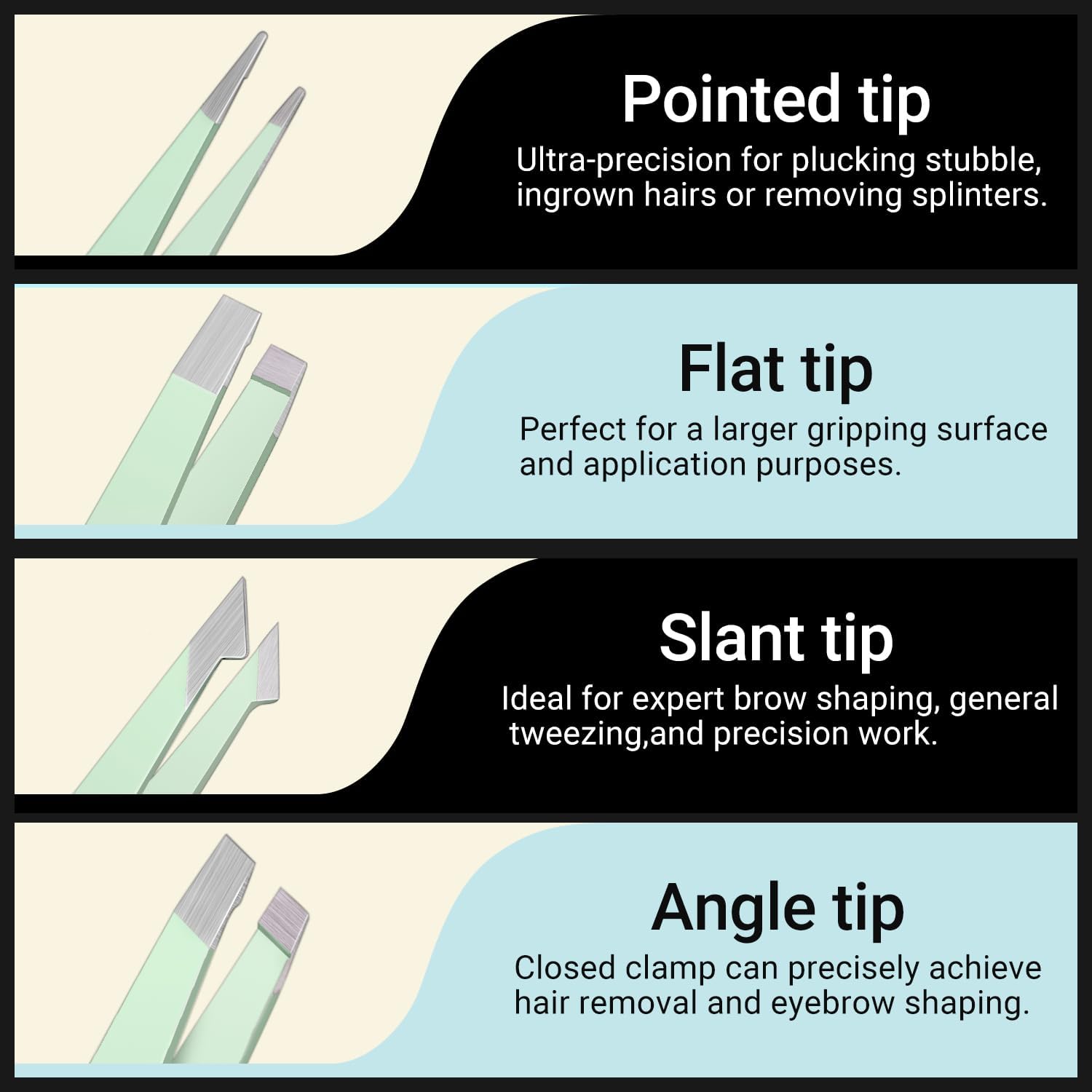 TsMADDTs Tweezers for Women Facial Hair, 8 in 1 Eyebrow Kit with Tweezers, Eyebrow Trimmer Scissors, Razor, Brush with Travel Bag, Hair Plucking Daily Beauty Tools