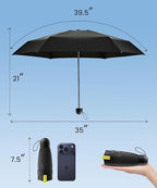 3 Pack Mini Travel Folding Umbrella,UPF 50+ UV Compact Portable Sun | Rainproof & Pocket-Friendly Size, Lightweight to Fit Backpacks, Handbags & Pockets, Perfect for Kids, Women & Men