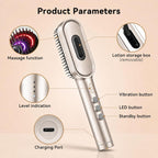 Dayln Electric Scalp Massager Hair Oil Applicator, Cordless Vibration Head Massager, Red Light Hair Brush, Deep Clean Comb for Home & Travel Silver