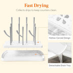 Lifewit Baby Bottle Drying Rack with Tray, Portable Bottle Drying Tree for Home & Travel, Space Saving Dryer Holder for Nipples, Pump Parts, Pacifiers Storage, Newborn Essentials, BPA Free