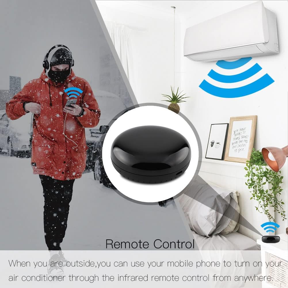 MOES WiFi Smart IR Remote Controller Smart Home Infrared Universal Remote Blaster,One for All Control AC TV DVD CD AUD SAT etc,Compatible with Alexa and Google Assistant,No Hub Required | One for All Control , Work with Alexa and Google Assistant