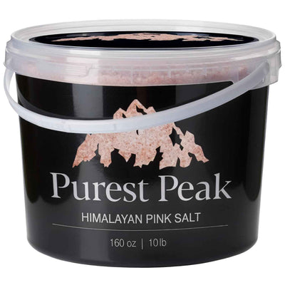 Purest Peak Fine Grain Himalayan Pink Salt, 10 LBS Bucket – Pure Gourmet Food Grade Chef Salt, Fine Grain Sea Salt, Natural Rock Salt, Kosher, Vegan, and Gluten Free