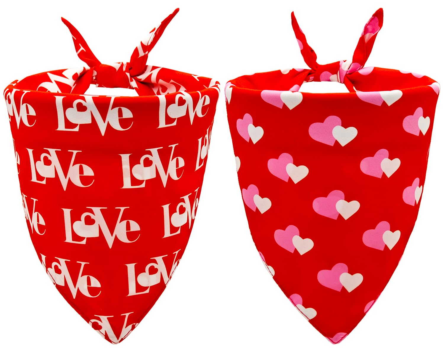 2PCS Christmas Dog Bandanas – Red and Green Plaid with Tassels