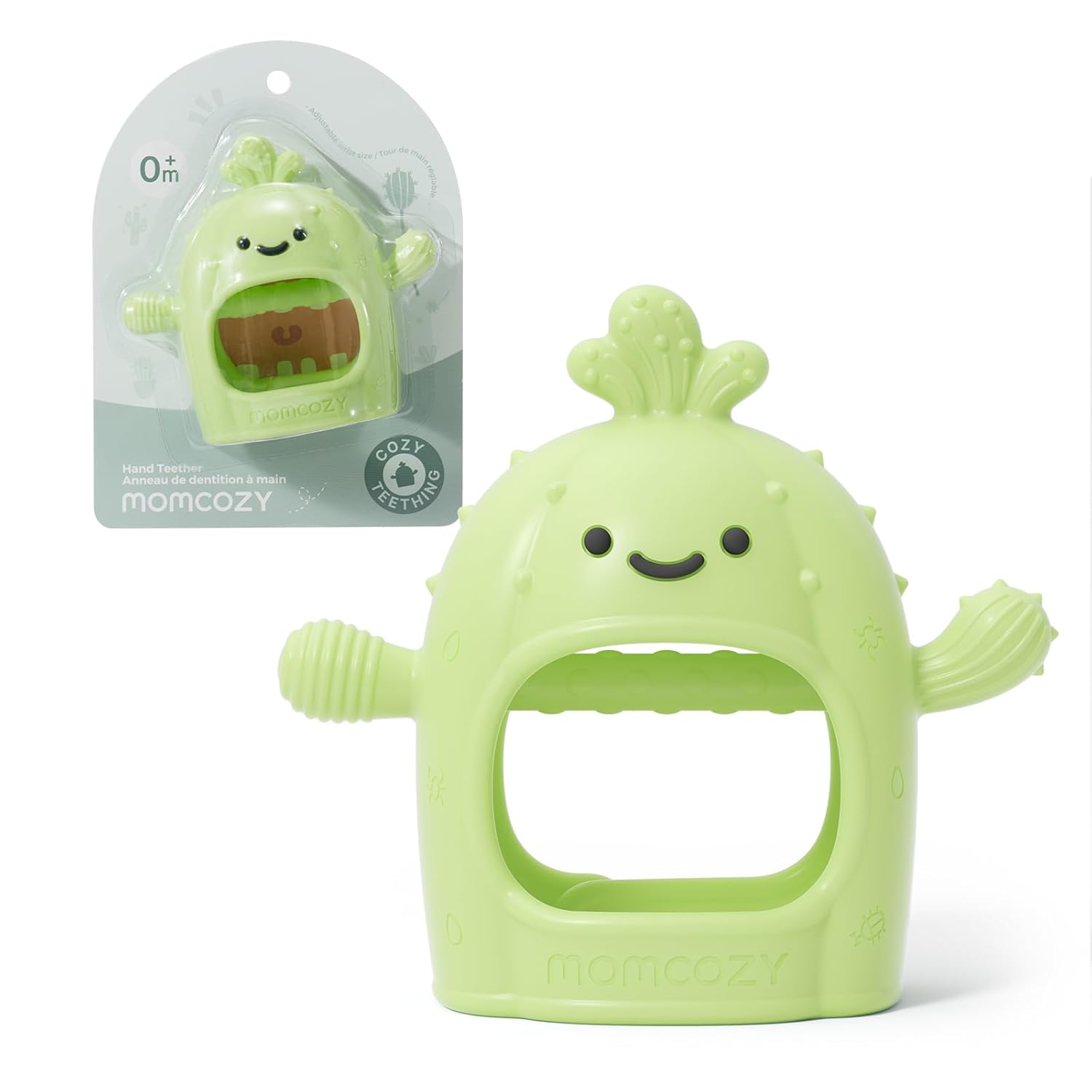 Momcozy 2 Pack Baby Teething Toys, Food Grade Silicone Baby Teethers for 0–12 Months, Baby Teether Mitten Wrist Teether Set, Easy Grip Teething Relief with Multiple Chew Points