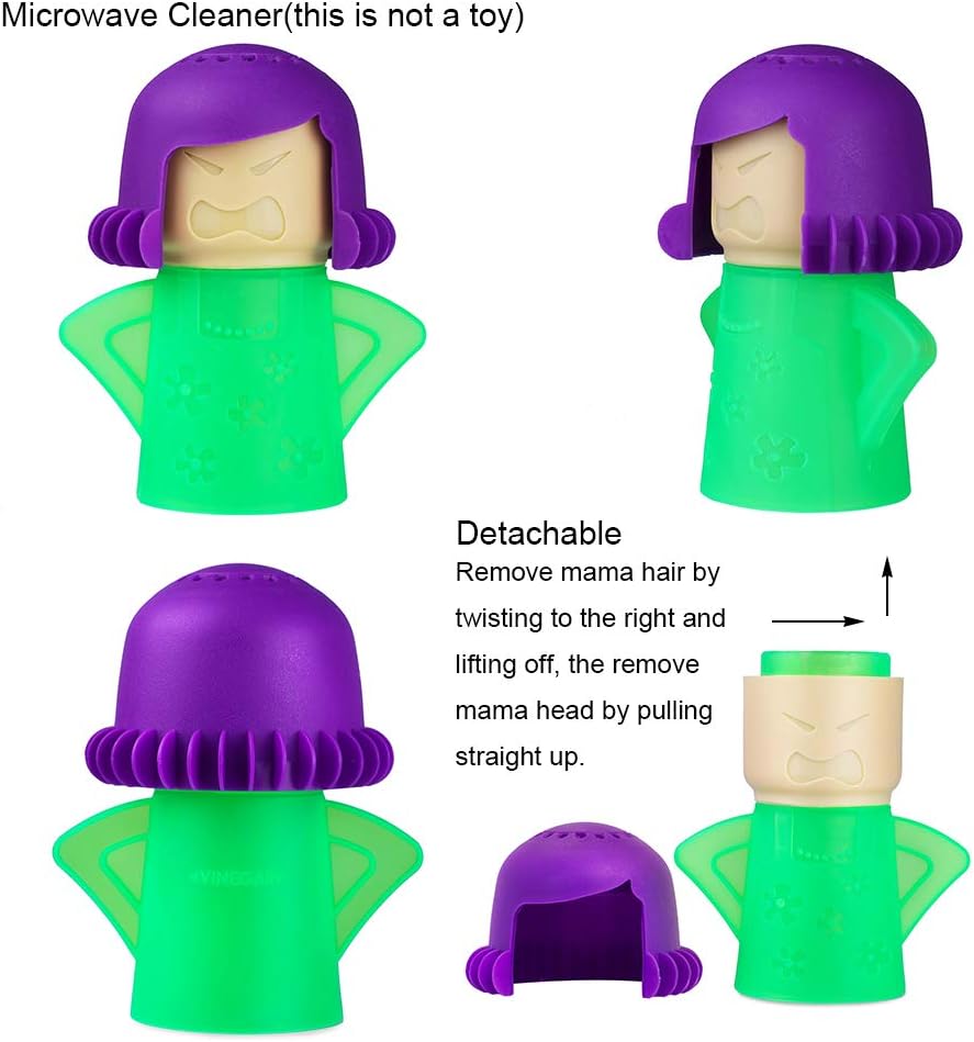 Angry Mom Microwave Cleaner, Mad Mama Microwave Steam Cleaner, Just Add Vinegar and Water, Easily Cleans the Crud in Minutes
