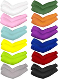 Bememo 12 Pairs Unisex UV Protection Arm Sleeves Sun Cover, 12 Solid Colors | Cooling Sun Sleeves for Men Women, Outdoor Driving Cycling, Lightweight Stretch Fabric, Mangas para Brazos