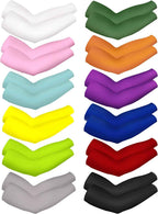 Bememo 12 Pairs Unisex UV Protection Arm Sleeves Sun Cover, 12 Solid Colors | Cooling Sun Sleeves for Men Women, Outdoor Driving Cycling, Lightweight Stretch Fabric, Mangas para Brazos