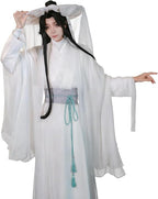 Xie Lian Cosplay Hanfu Costume, White Cotton Robe, Ancient Chinese Style
