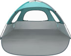 WhiteFang Beach Tent Anti-UV Portable Sun Shade Shelter for 3 Person, Extendable Floor with 3 Ventilating Mesh Windows Plus Carrying Bag, Stakes and Guy Lines