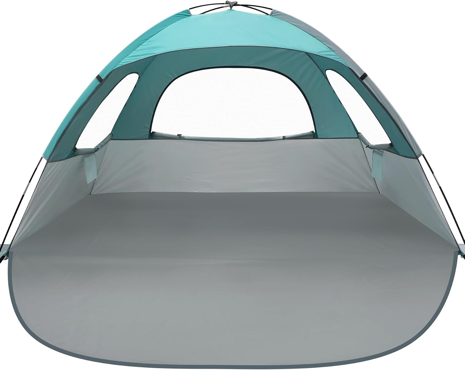 WhiteFang Beach Tent Anti-UV Portable Sun Shade Shelter for 3 Person, Extendable Floor with 3 Ventilating Mesh Windows Plus Carrying Bag, Stakes and Guy Lines