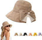 Women's Bowknot Wide Brim Sun Hat – Foldable, 360° Protection UV Protection Breathable Summer Travel Beach Hat