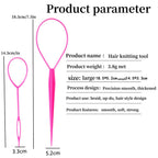 Aigee 6pcs Topsy Tail and Hair Loop Styling Tool Set - Ponytail Makers, French Braid Loops in Large and Small, Hair Pull Through Tools (Pink, Blue, Purple) for Women and Girls