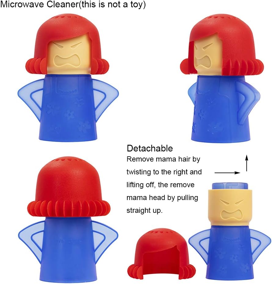 Angry Mom Microwave Cleaner, Mad Mama Microwave Steam Cleaner, Just Add Vinegar and Water, Easily Cleans the Crud in Minutes
