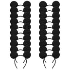 20 Pack Mouse Ears Solid Bow ears Headband for Birthday Party Supplies and Mouse Themed costume Cosplay Decoration