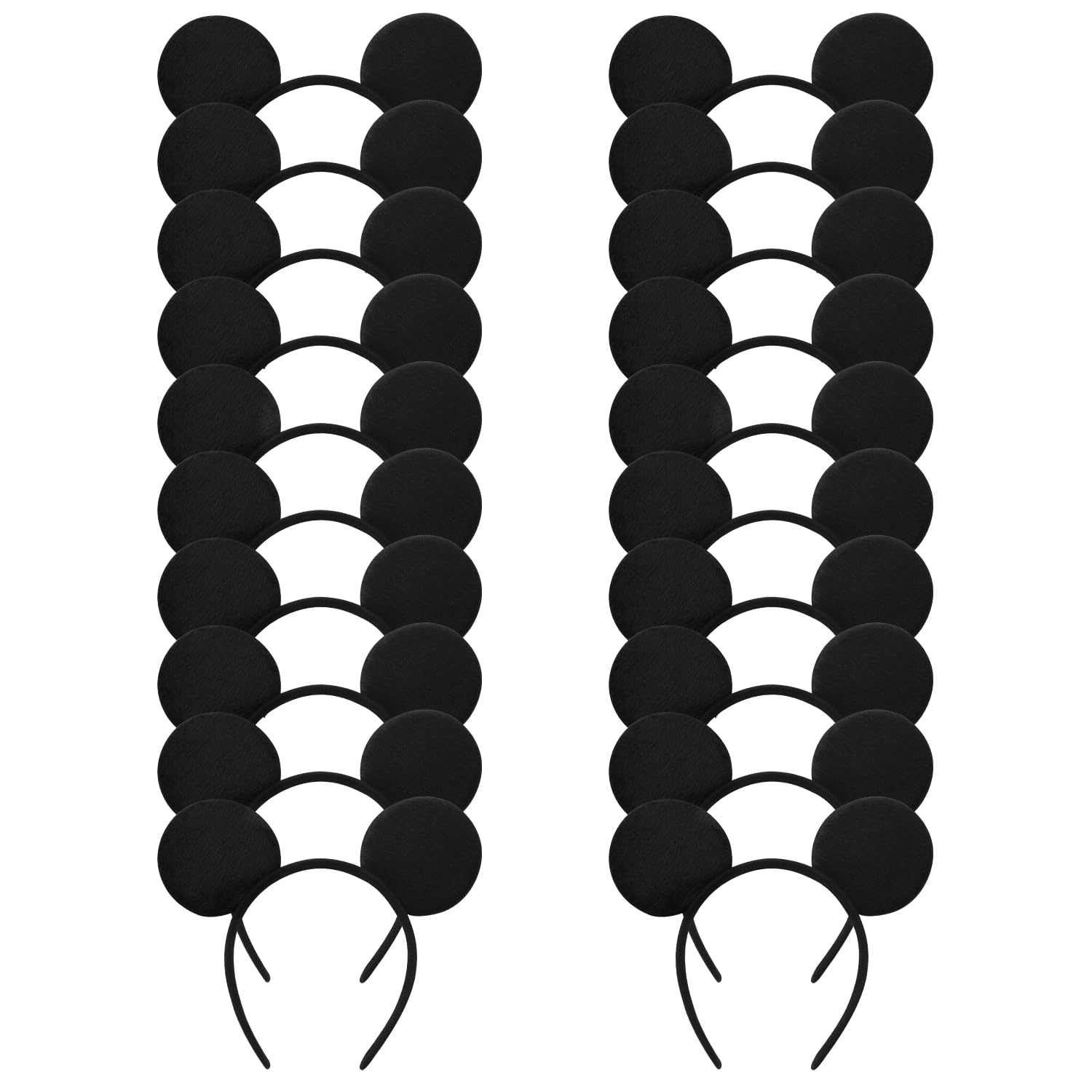 20 Pack Mouse Ears Solid Bow ears Headband for Birthday Party Supplies and Mouse Themed costume Cosplay Decoration
