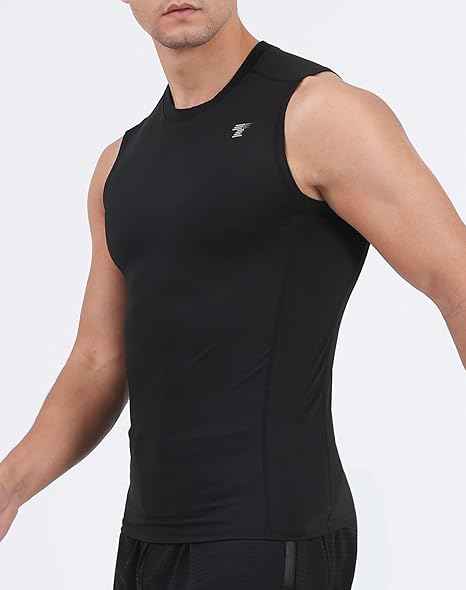 5 Pack Men's Athletic Compression Shirts Sleeveless Workout Tank Top Sports Base Layer Running Basketball