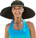 Leotruny Women Super Wide Brim Sun Hat UPF50+ Waterproof Bucket Hat for Fishing, Hiking, Camping