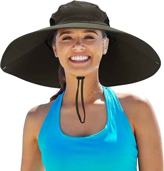 Leotruny Women Super Wide Brim Sun Hat UPF50+ Waterproof Bucket Hat for Fishing, Hiking, Camping