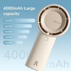 JISULIFE Handheld Portable Turbo Fan [16H Max Cooling Time], 4000mAh USB Rechargeable Personal Battery Operated Mini Small Pocket Fan with 5 Speeds for Travel/Outdoor/Vacation/Concerts