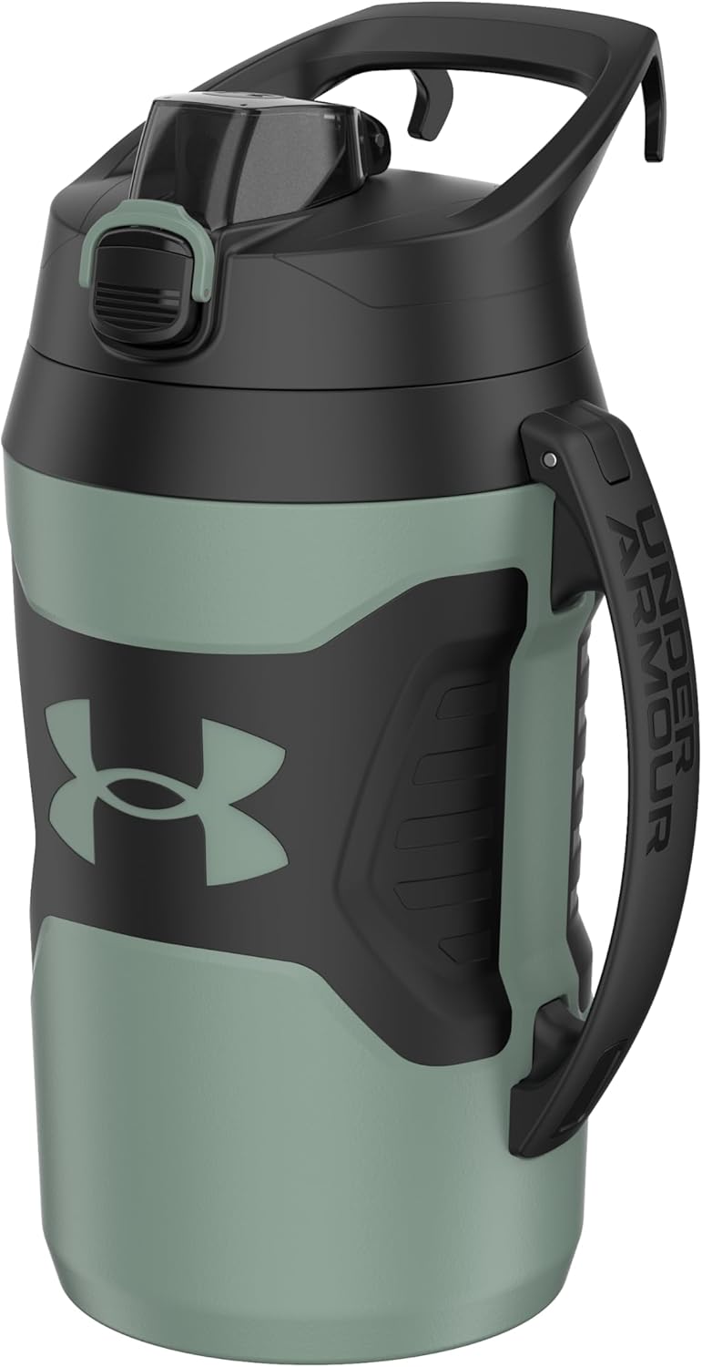 Insulated Water Bottle with Handle & Fence Hook, Half Gallon Sports Water Jug, Leak-Resistant & BPA-Free for Baseball, Football & Gym
