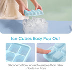 DOQAUS Ice Cube Tray with Lid and Bin - 4 Pack Silicone Ice Cube Trays for Freezer, Stackable Ice Bucket Kits with Storage Container & Scoop for Kitchen