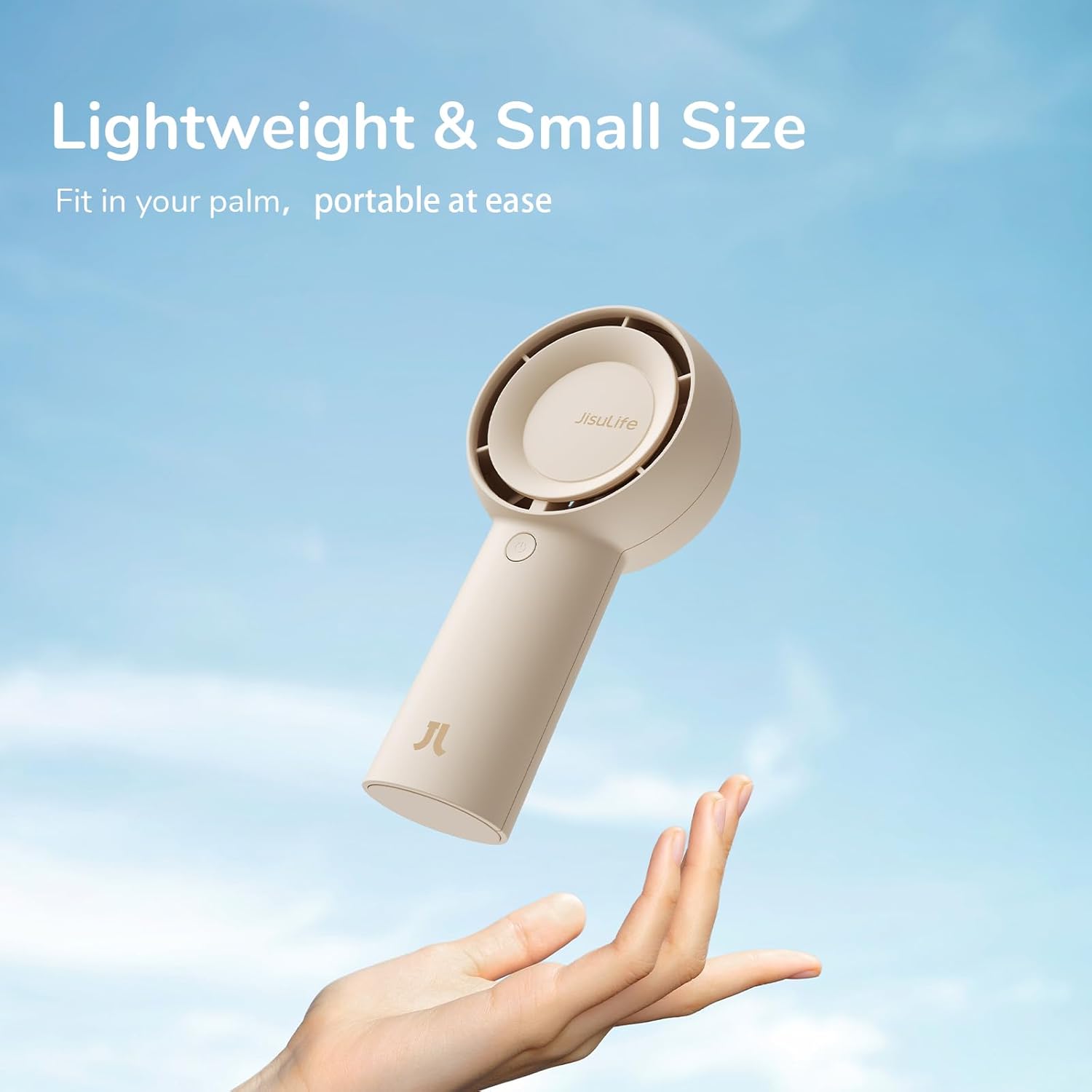 JISULIFE Handheld Portable Turbo Fan [16H Max Cooling Time], 4000mAh USB Rechargeable Personal Battery Operated Mini Small Pocket Fan with 5 Speeds for Travel/Outdoor/Vacation/Concerts